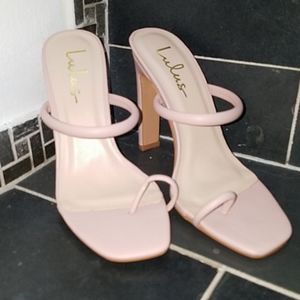 Lulu's MIMI NUDE/BLUSH PINK HEELED SANDALS